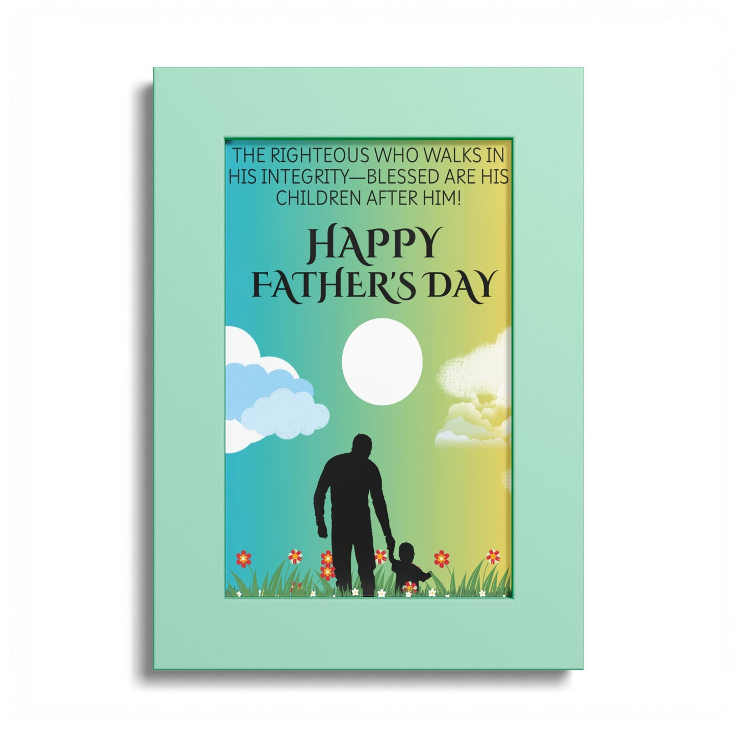 Father's Day Religious Poster — "Happy Father's Day" Inspirational Print