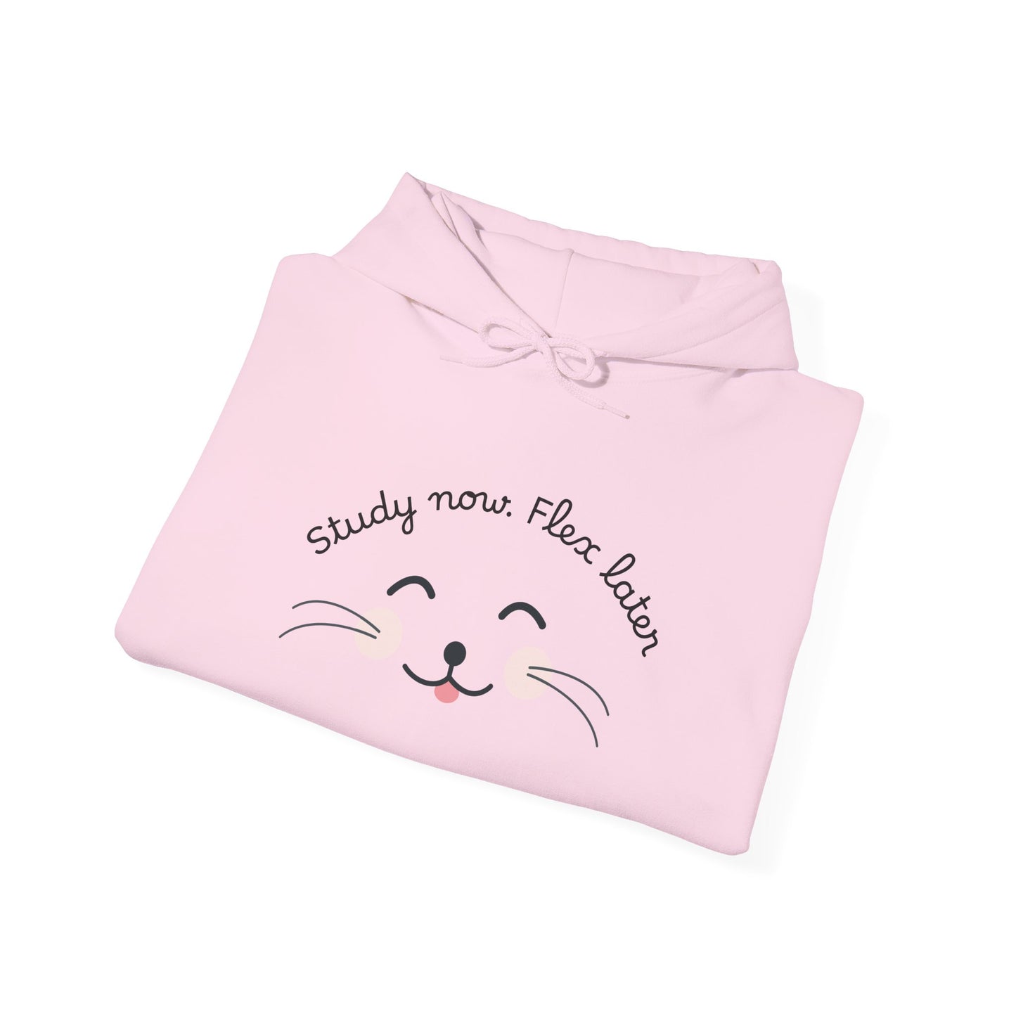 Study Now Flex Later Hoodie | Cute Cat Student Sweatshirt