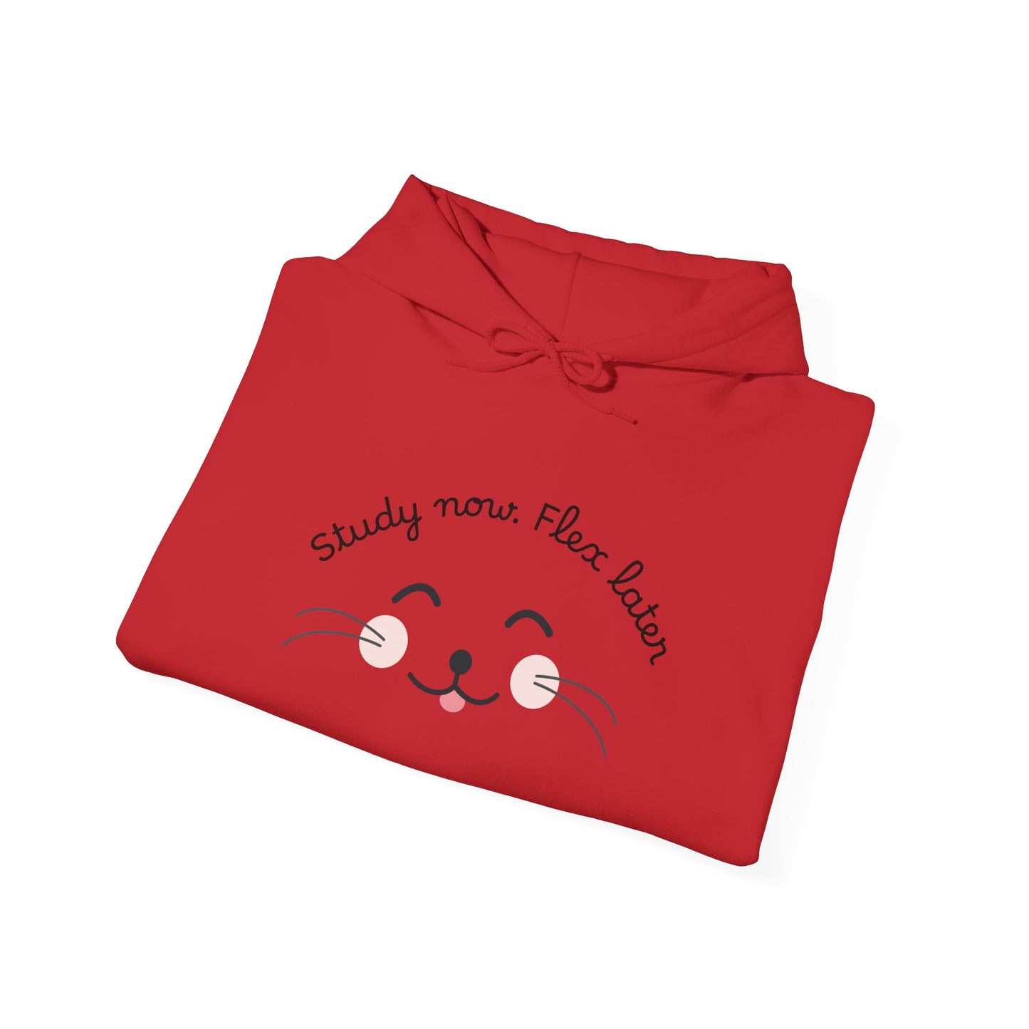 Study Now Flex Later Hoodie | Cute Cat Student Sweatshirt