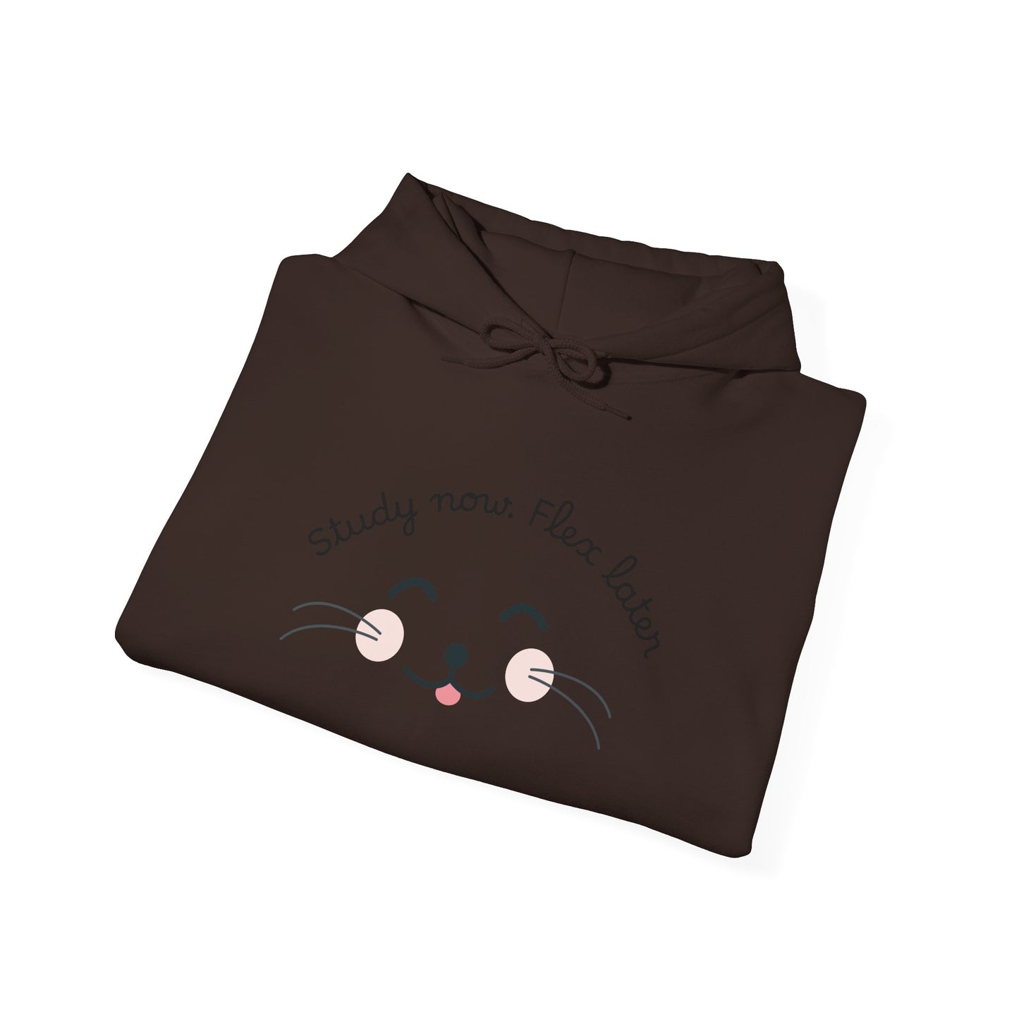 Study Now Flex Later Hoodie | Cute Cat Student Sweatshirt