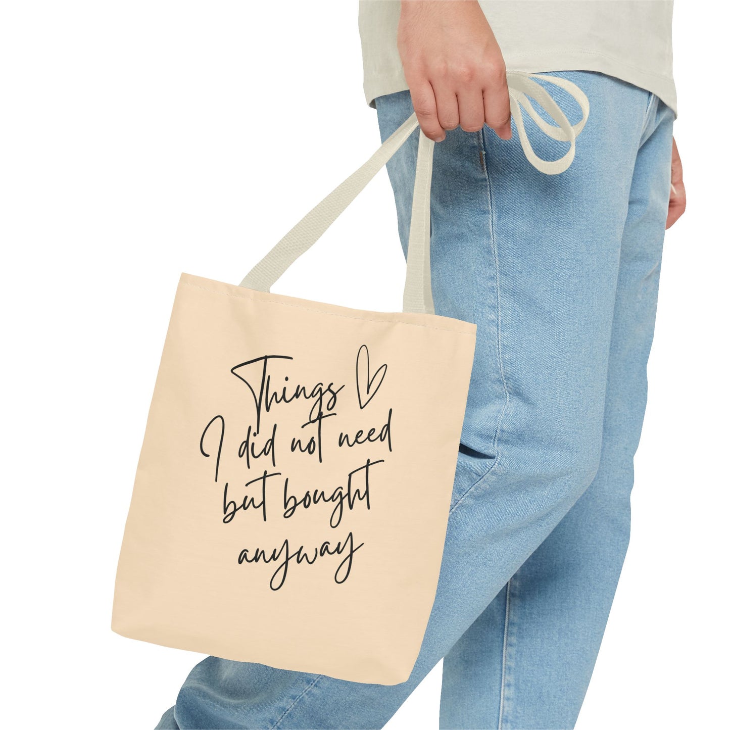 Funny Quote Tote Bag | "Things I Did Not Need" Blush Canvas-Style Tote