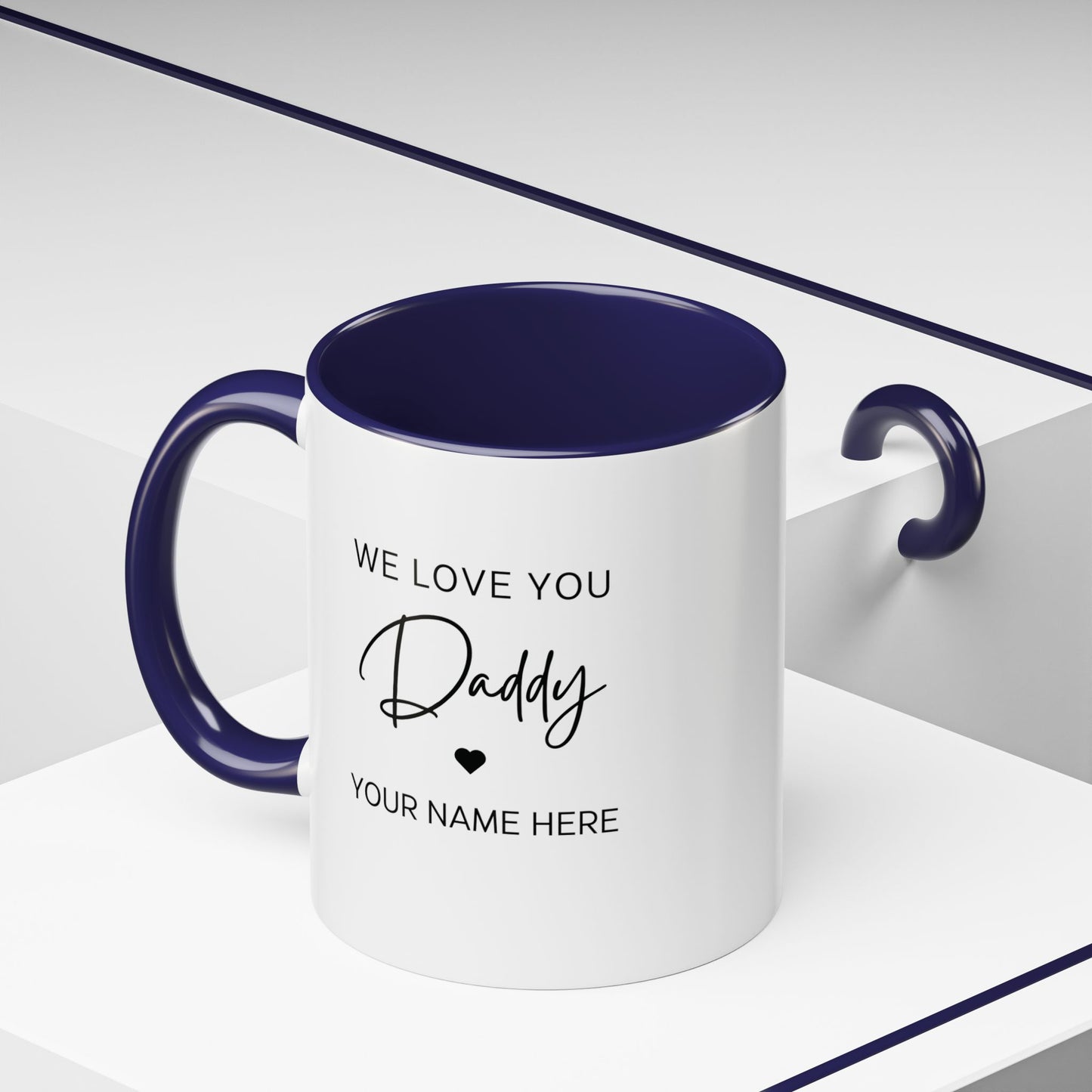 Personalized Photo Accent Coffee Mug — Custom Family Picture & Message