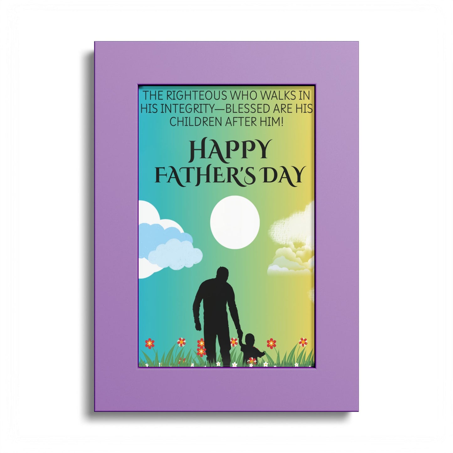 Father's Day Religious Poster — "Happy Father's Day" Inspirational Print