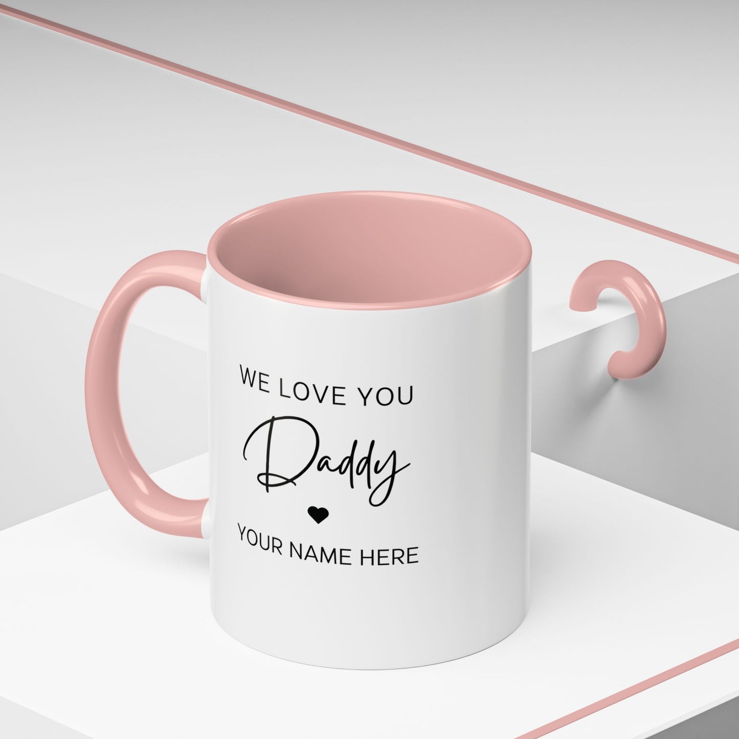 Personalized Photo Accent Coffee Mug — Custom Family Picture & Message