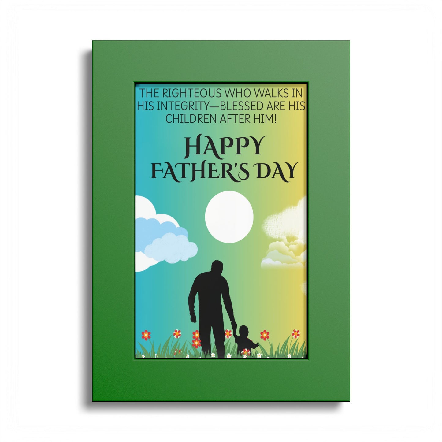 Father's Day Religious Poster — "Happy Father's Day" Inspirational Print
