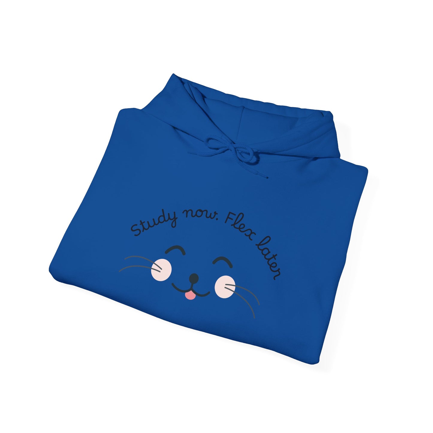 Study Now Flex Later Hoodie | Cute Cat Student Sweatshirt