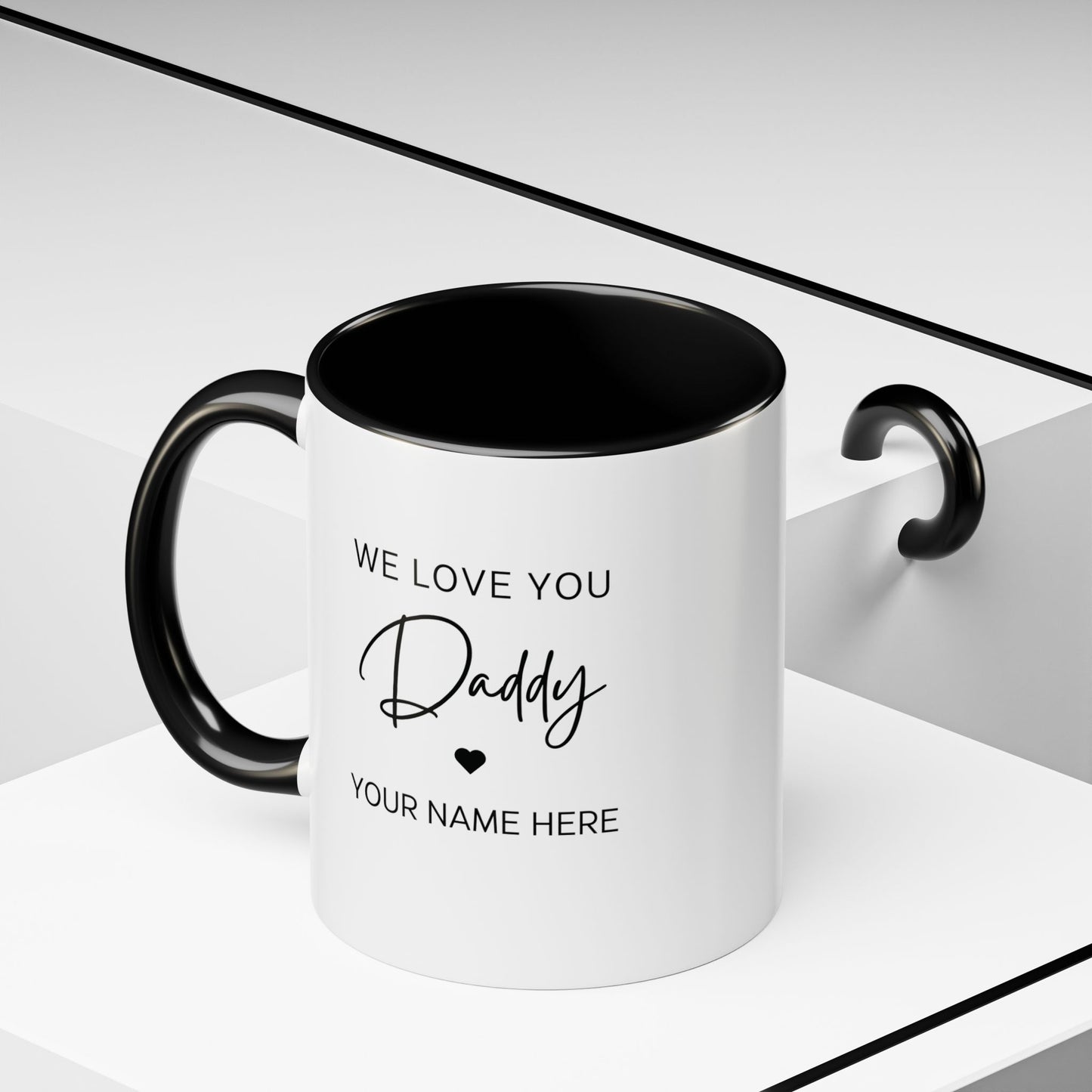 Personalized Photo Accent Coffee Mug — Custom Family Picture & Message