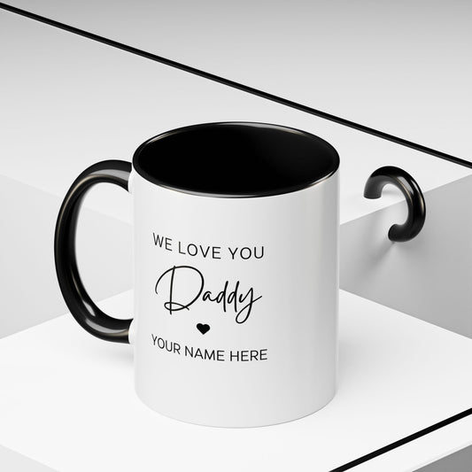 Personalized Photo Accent Coffee Mug — Custom Family Picture & Message
