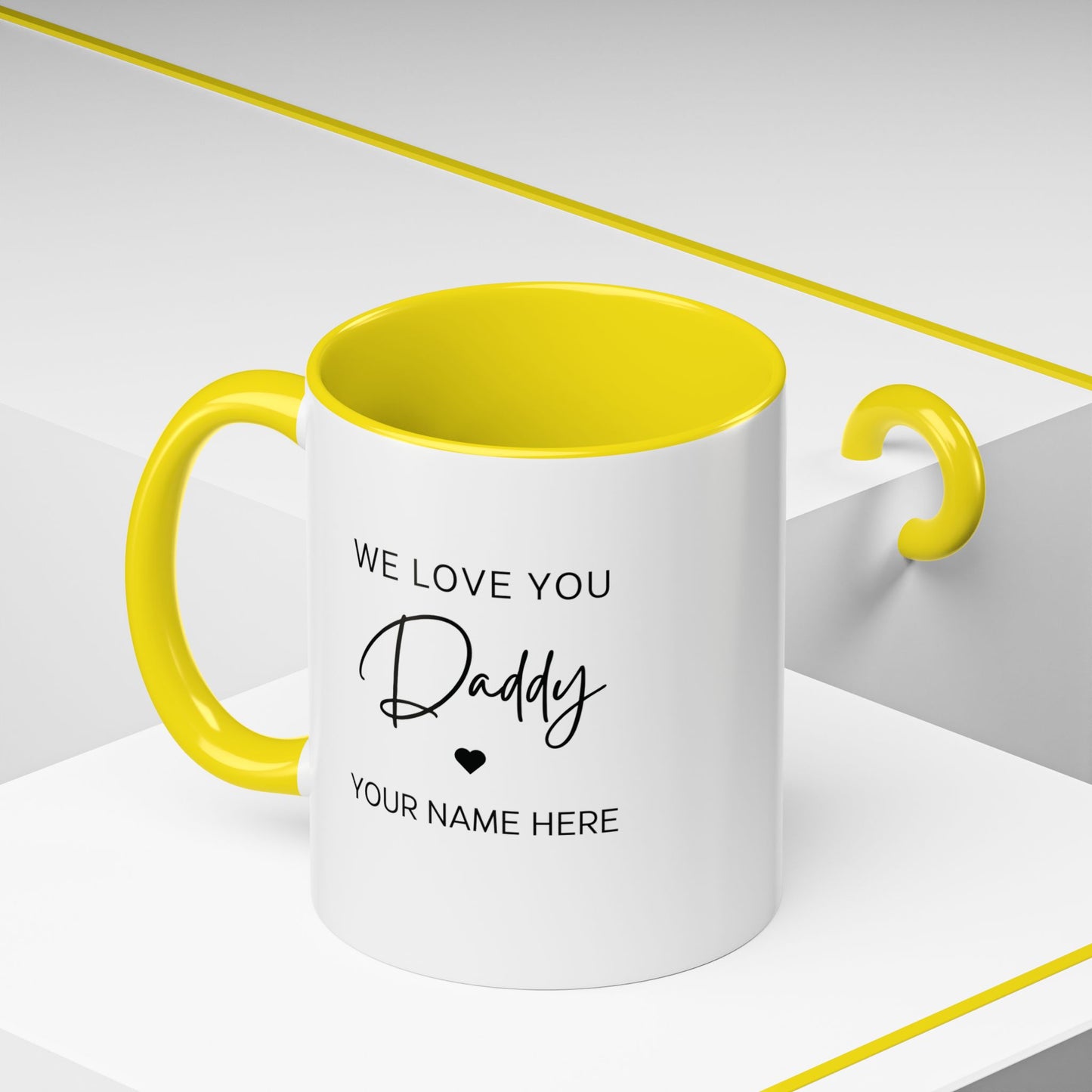 Personalized Photo Accent Coffee Mug — Custom Family Picture & Message