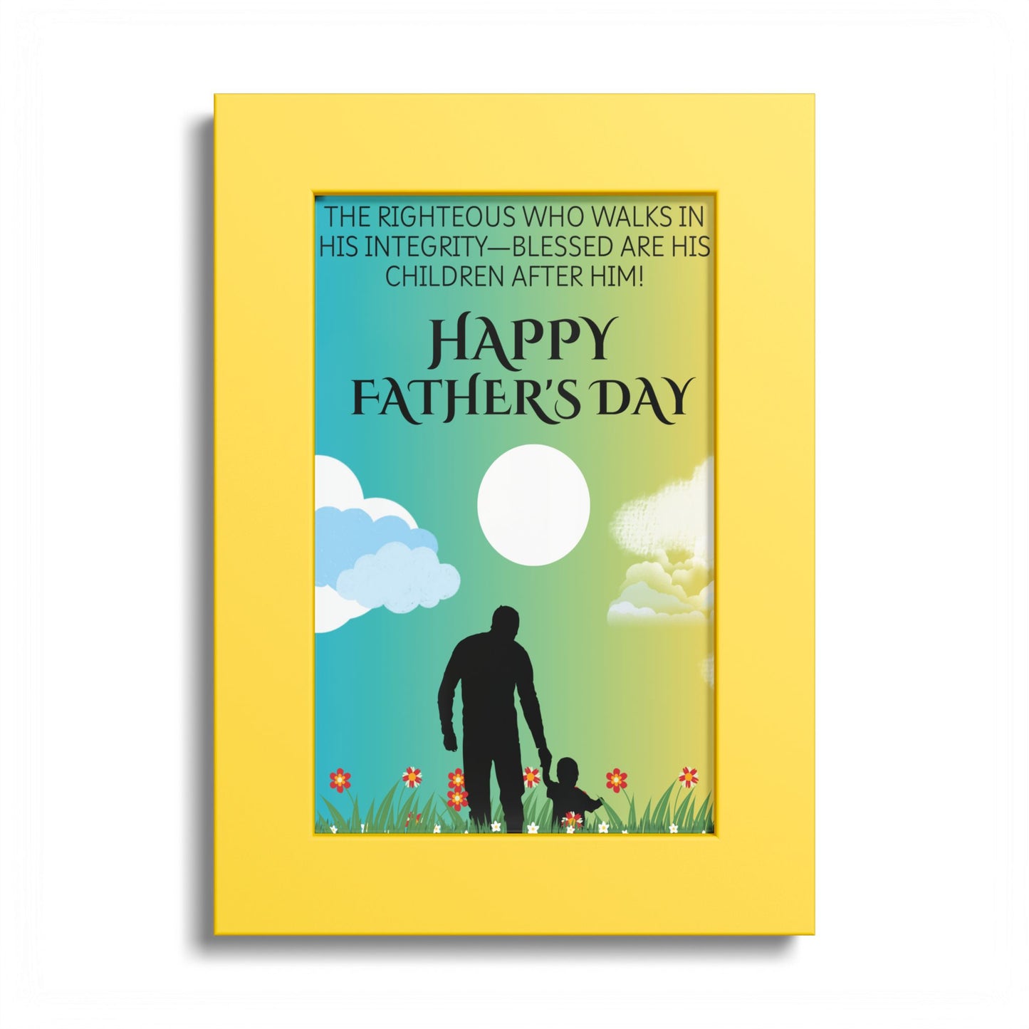 Father's Day Religious Poster — "Happy Father's Day" Inspirational Print