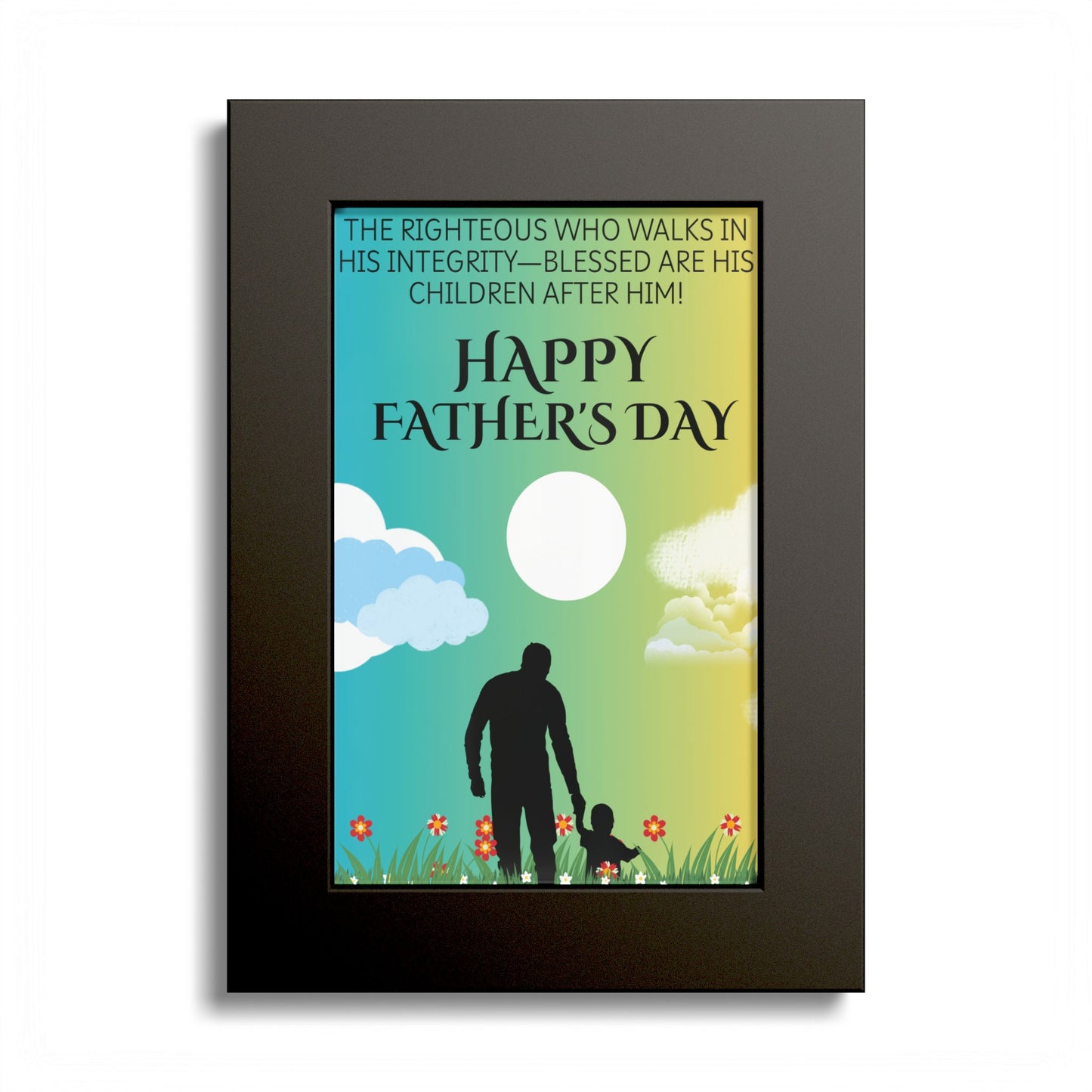 Father's Day Religious Poster — "Happy Father's Day" Inspirational Print