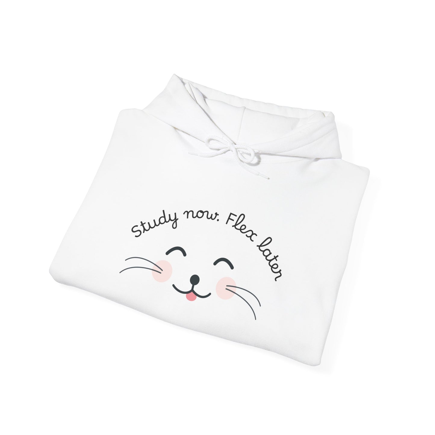 Study Now Flex Later Hoodie | Cute Cat Student Sweatshirt
