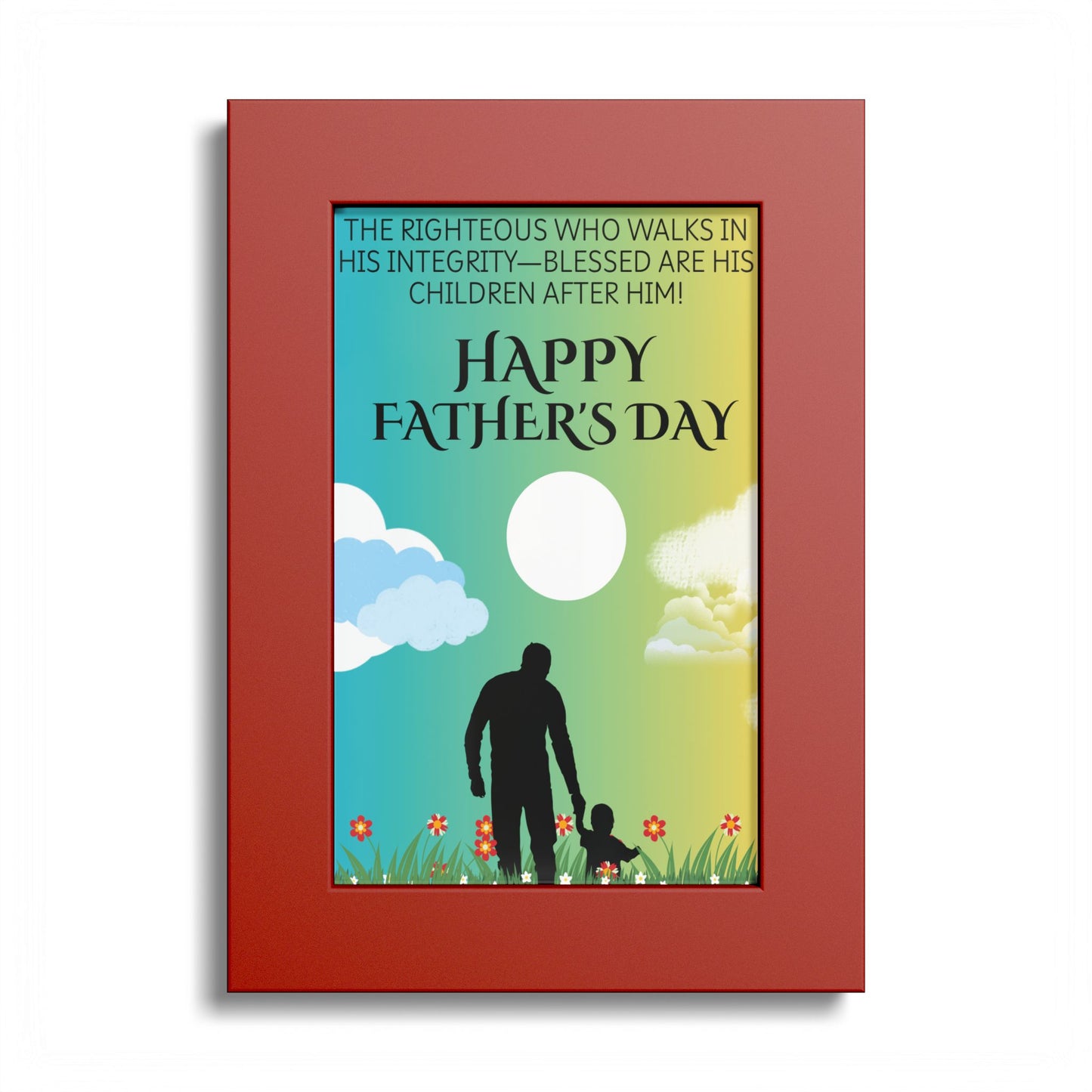 Father's Day Religious Poster — "Happy Father's Day" Inspirational Print