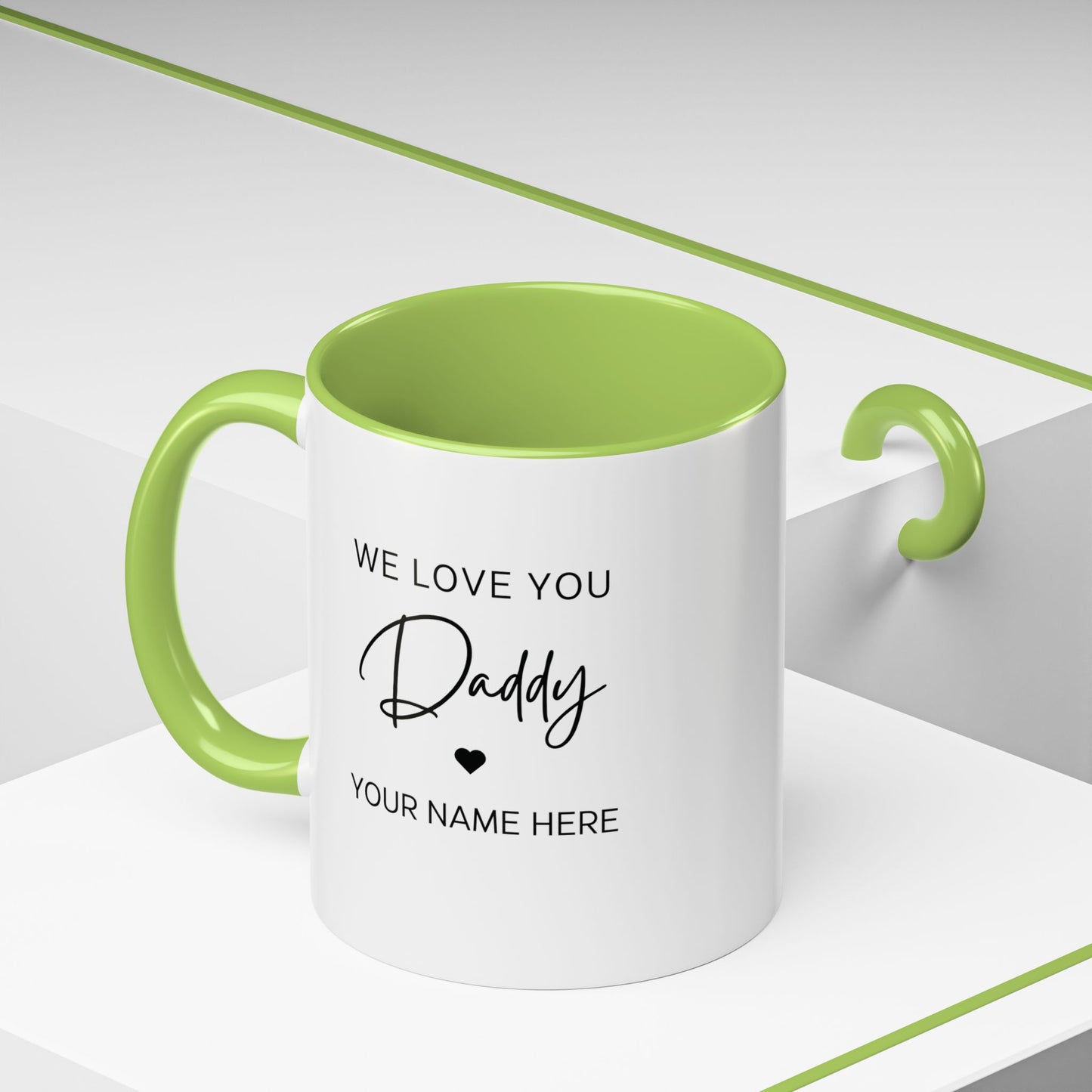 Personalized Photo Accent Coffee Mug — Custom Family Picture & Message