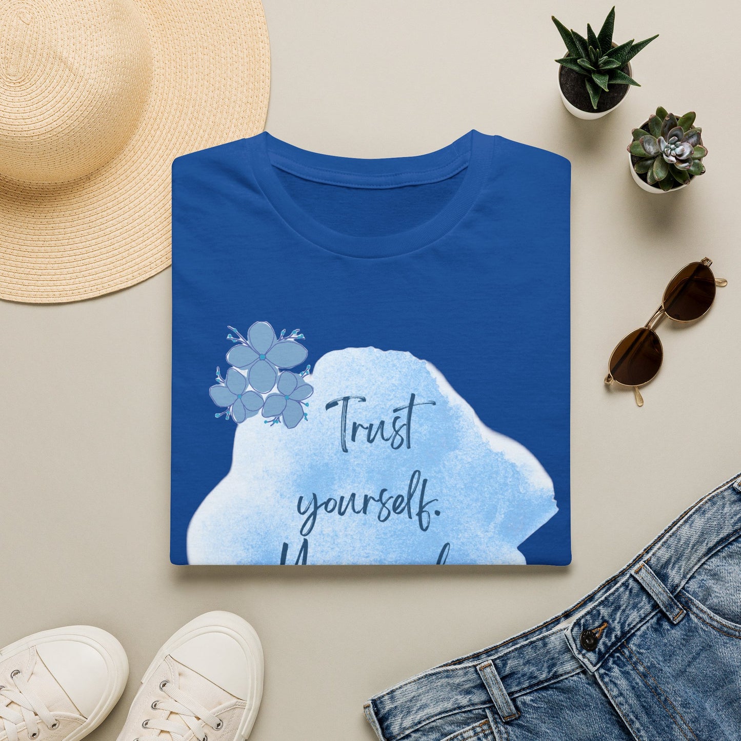 Trust Yourself Inspirational Quote T-Shirt | Watercolor Floral Tee