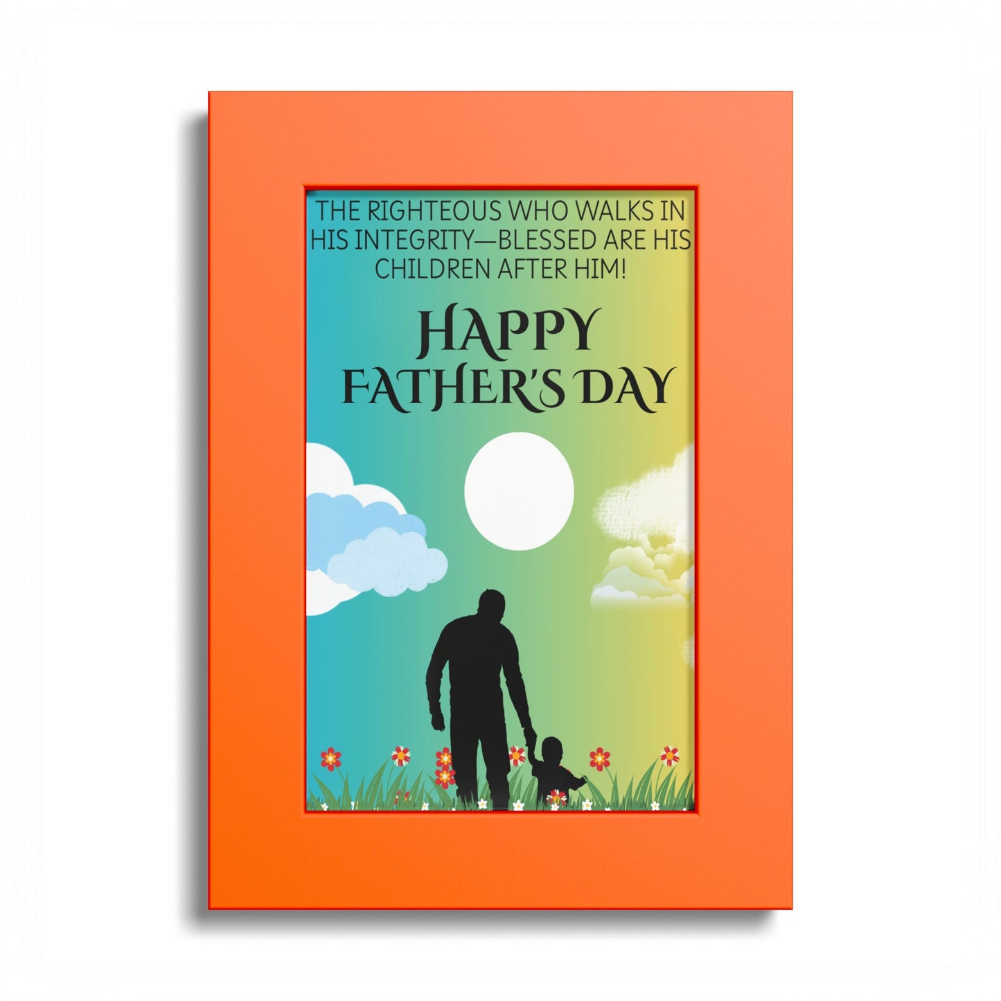Father's Day Religious Poster — "Happy Father's Day" Inspirational Print