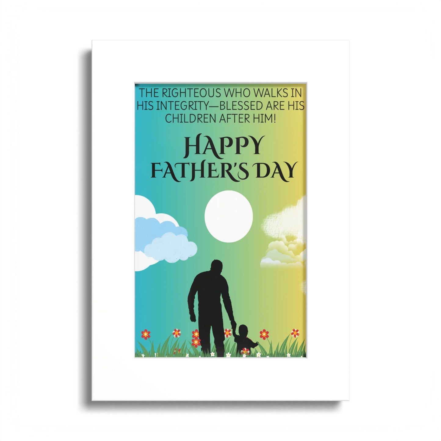 Father's Day Religious Poster — "Happy Father's Day" Inspirational Print