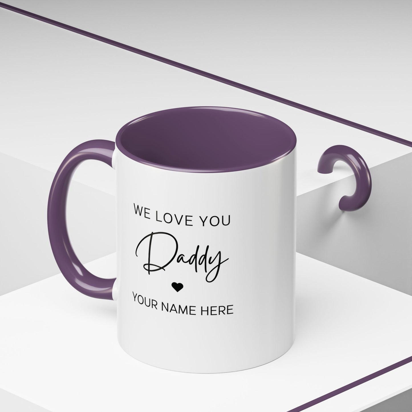 Personalized Photo Accent Coffee Mug — Custom Family Picture & Message
