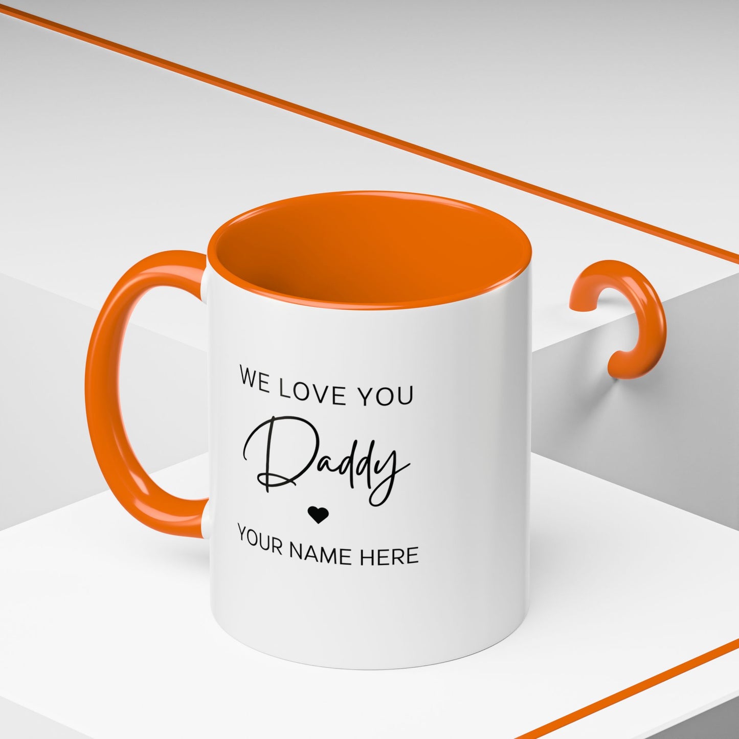 Personalized Photo Accent Coffee Mug — Custom Family Picture & Message