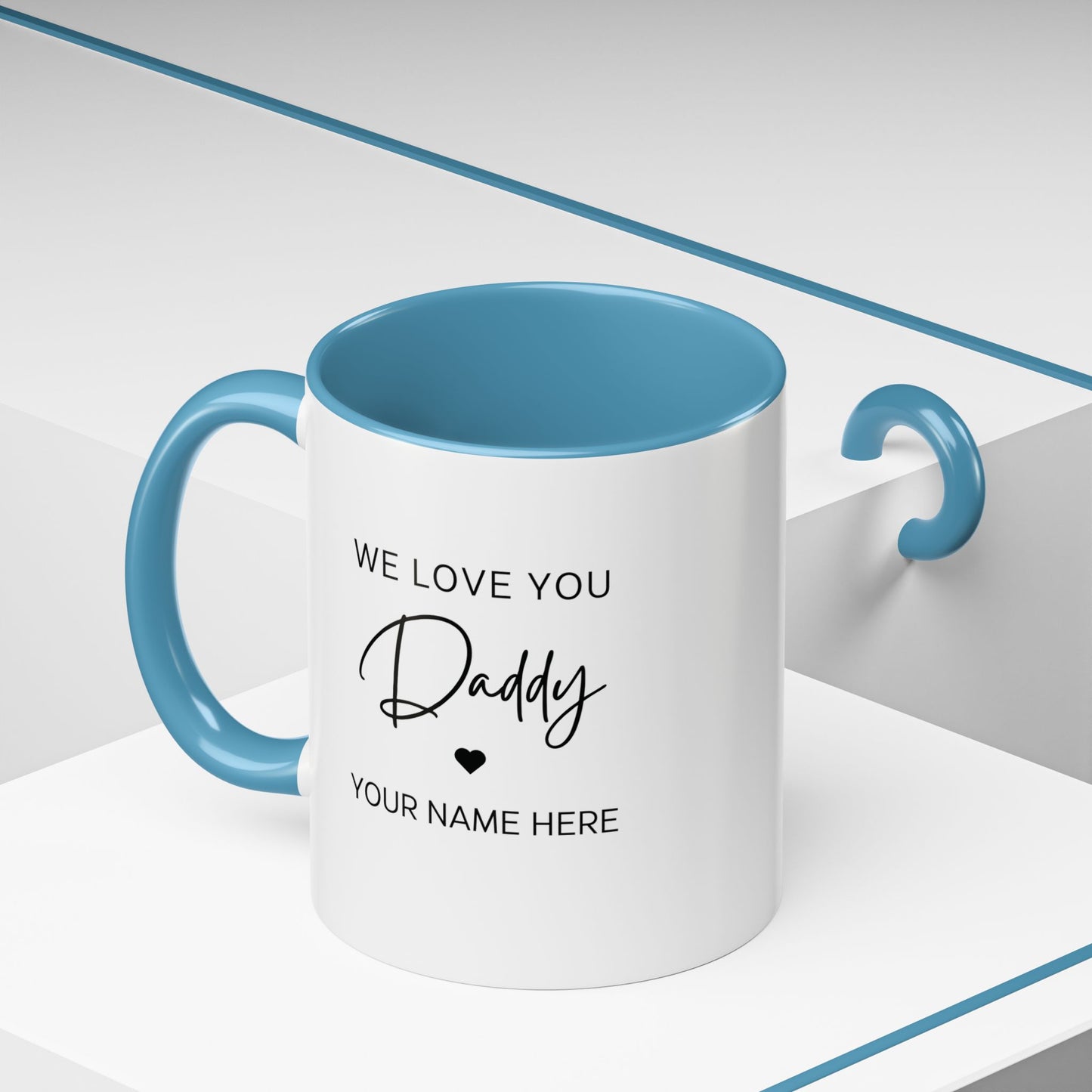 Personalized Photo Accent Coffee Mug — Custom Family Picture & Message