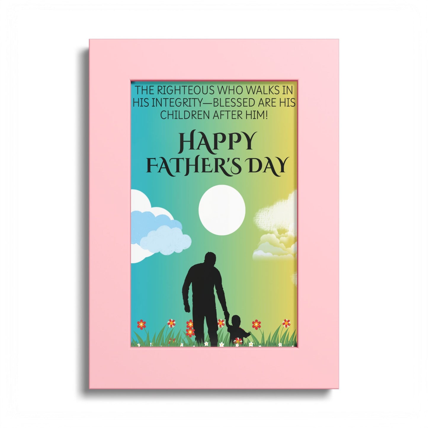 Father's Day Religious Poster — "Happy Father's Day" Inspirational Print