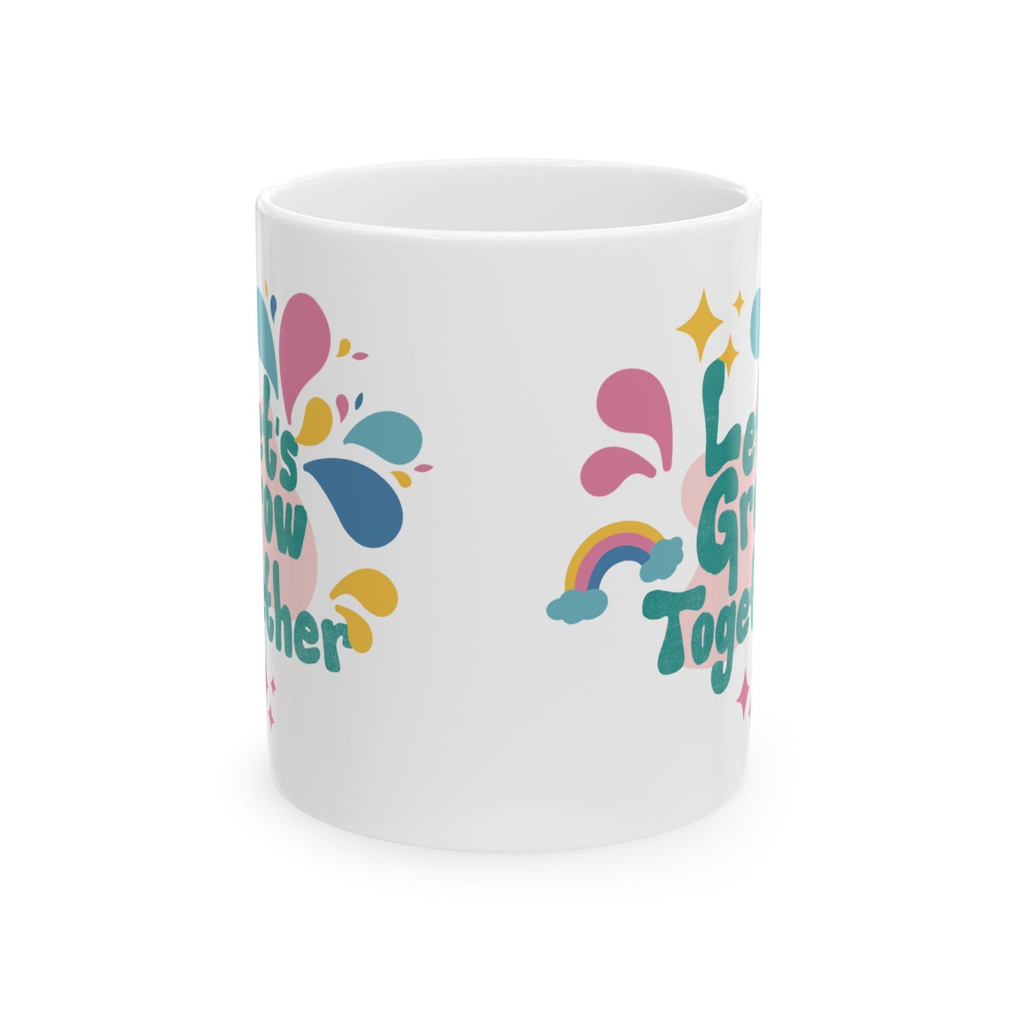 Let's Grow Together Quote Mug | Pastel Ceramic Coffee Mug 11oz & 15oz