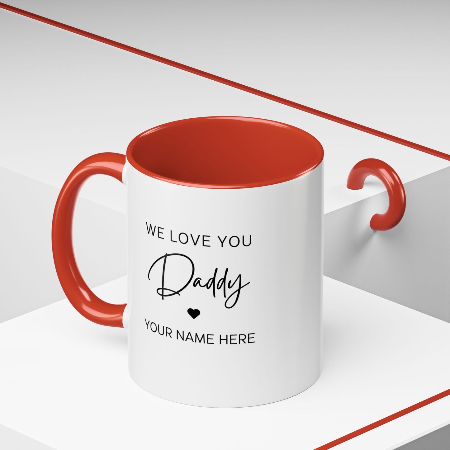 Personalized Photo Accent Coffee Mug — Custom Family Picture & Message